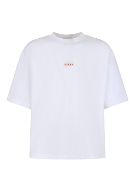 t-shirt logo uomo bianca MARNI | HUMU0223X6 UTCZ5700W01